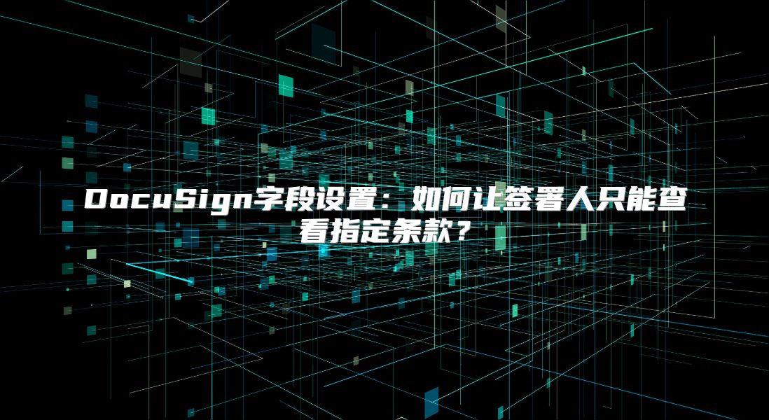 DocuSign字段設(shè)置：如何讓簽署人只能查看指定條款？